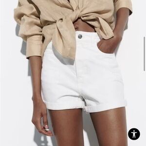 Zara high rise mom jean shorts